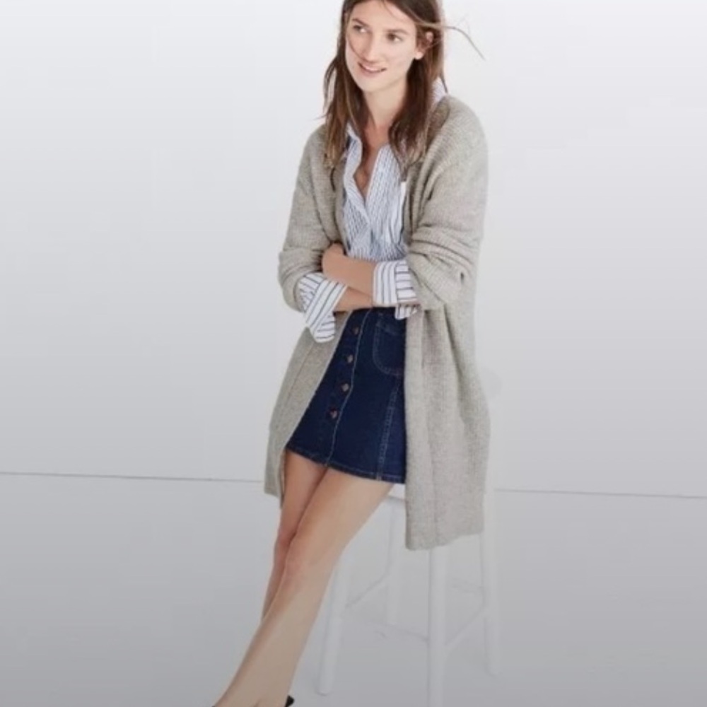 Madewell Heather Gray Open Cardigan